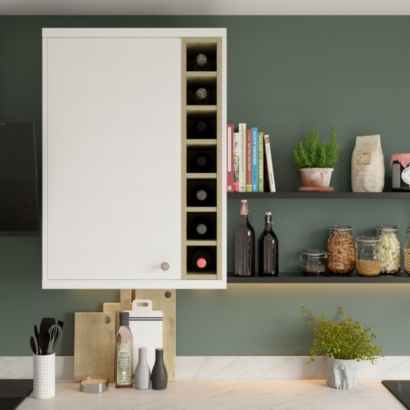 Półka na wino wysoka GoodHome Caraway 15 cm jasny dąb