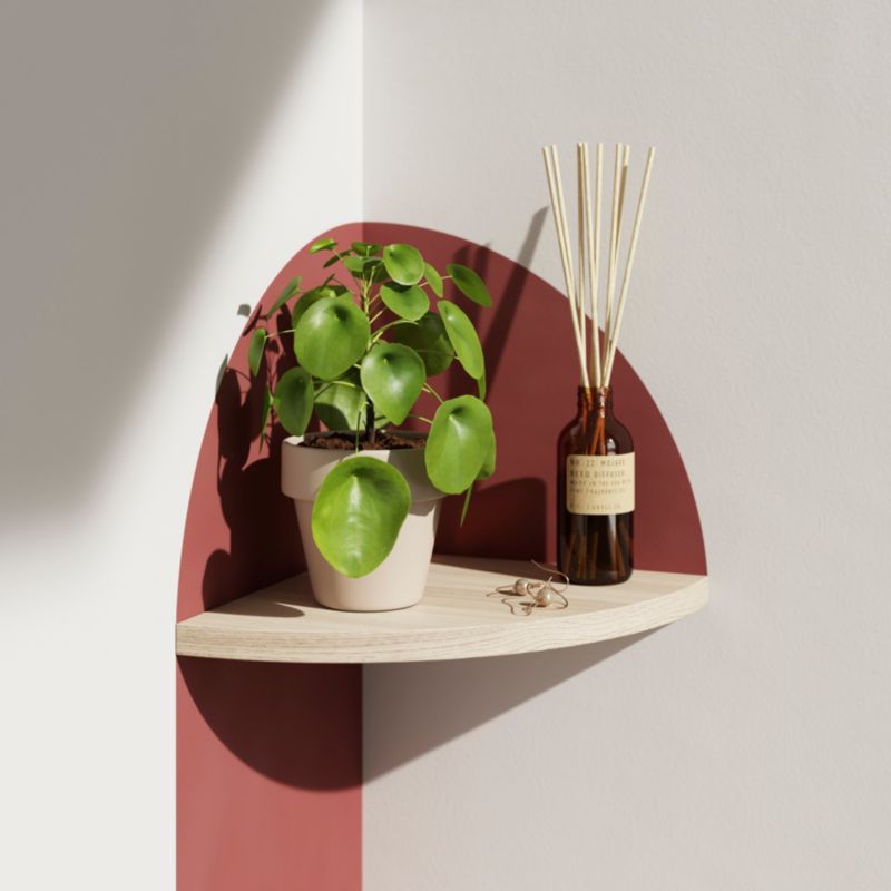 Półka narożna 1,8 x 25 x 25 cm GoodHome Rigga dąb