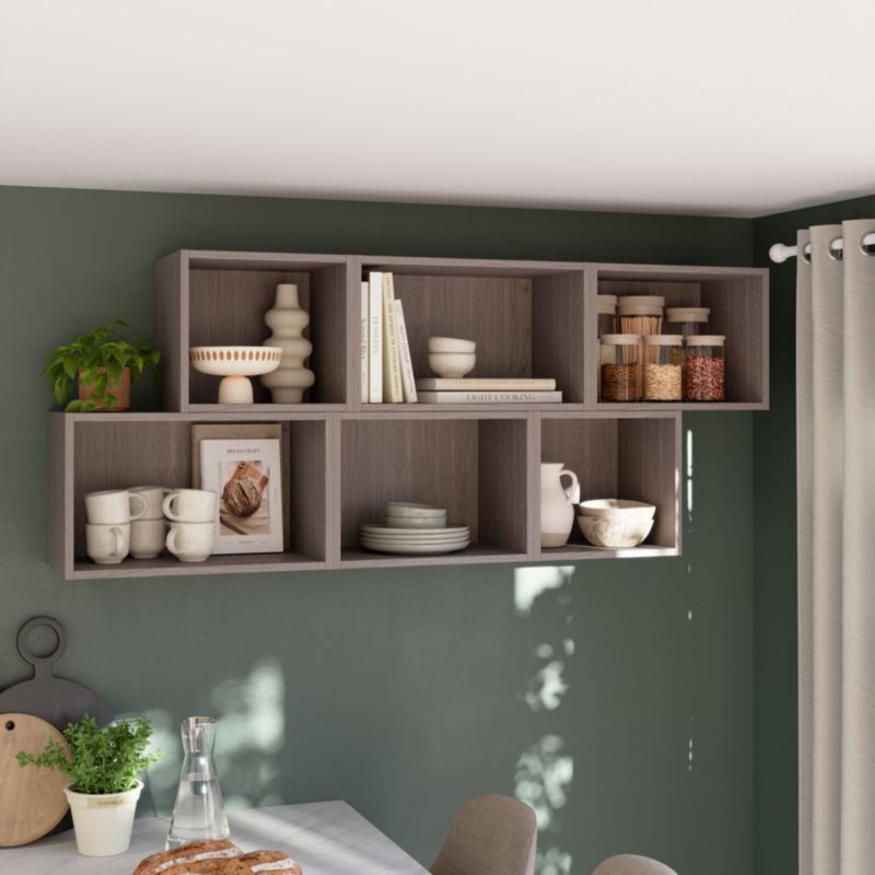 Półka pozioma GoodHome Caraway 40 cm szary dąb