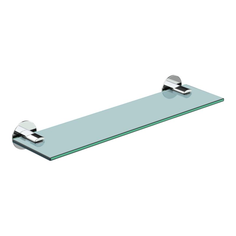 Półka szklana GoodHome Cavally 40 cm chrom