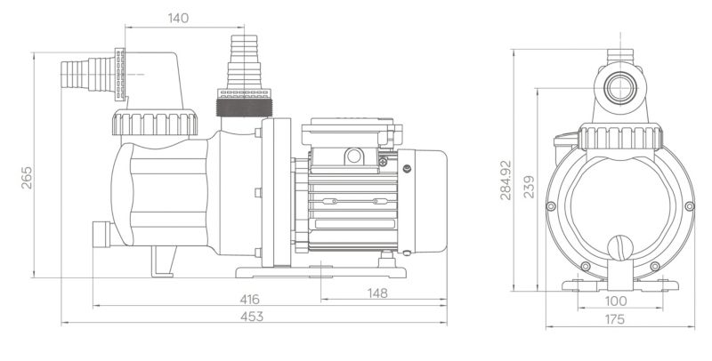 Pompa cyrkulacyjna COIL do basenu z filtrem wstępnym 550W 9500l/h samozasysająca 1 szt.