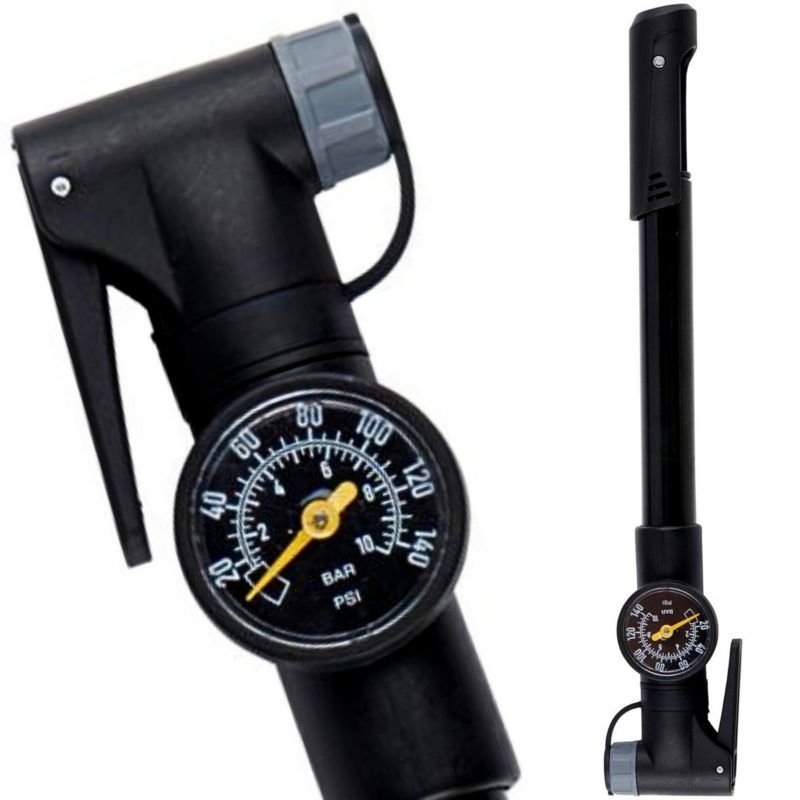 Pompka Dunlop rowerowa mini z manometrem 120Psi (8Bar) czarna  1szt.