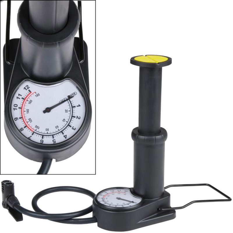 Pompka Dunlop  rowerowa nożna mini z manometrem 180 psi 2 adaptery igła  1szt.