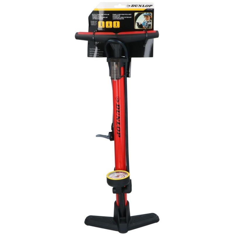 Pompka Dunlop  warsztatowo  rowerowa  230 Psi (16Bar) z manometrem czerwony  1szt.