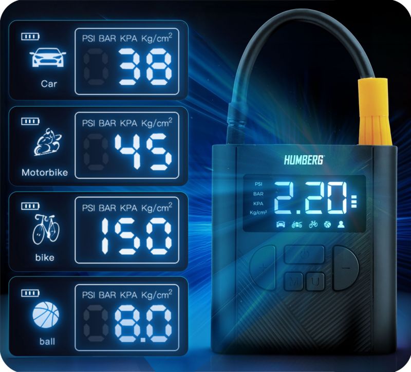 Pompka elektryczna Humberg akumulatorowa do opon rowerowa 12v kompresor  1 szt.