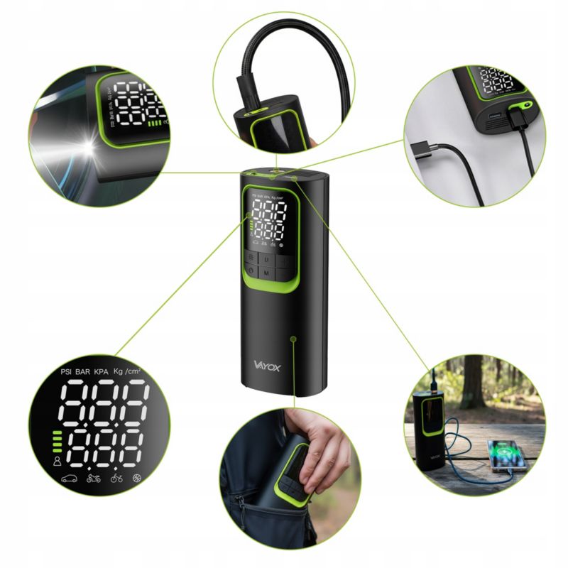Pompka elektryczna rowerowa Vayox VA0410 akumulatorowa powerbank 8000mAh 1 szt.