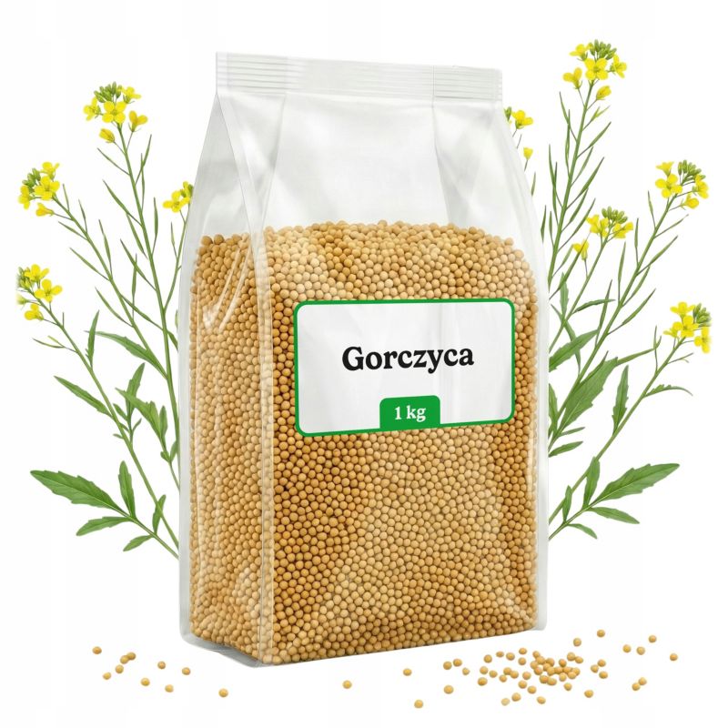 Poplon gorczyca Maryna C/1 Ogrodowy Młyn biała miododajna paszowa nawóz zielony nasiona 1 kg.
