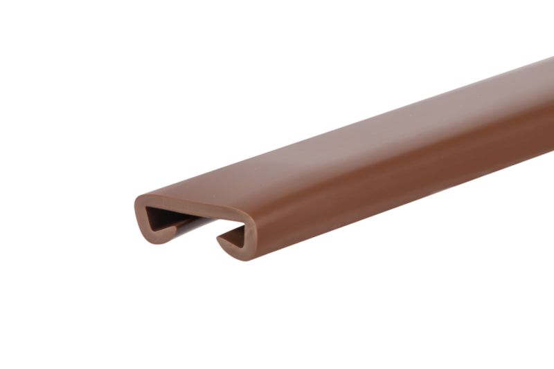 Poręcz schodowa PVC 35x8 mm QUEST, profil STANDARD antypoślizgowy, brązowy, 1 m, 1 szt.