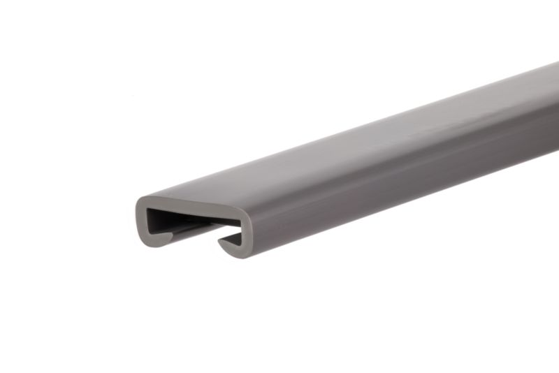 Poręcz schodowa PVC 35x8 mm QUEST, profil STANDARD antypoślizgowy, ciemnoszary, 1 m, 1 szt.