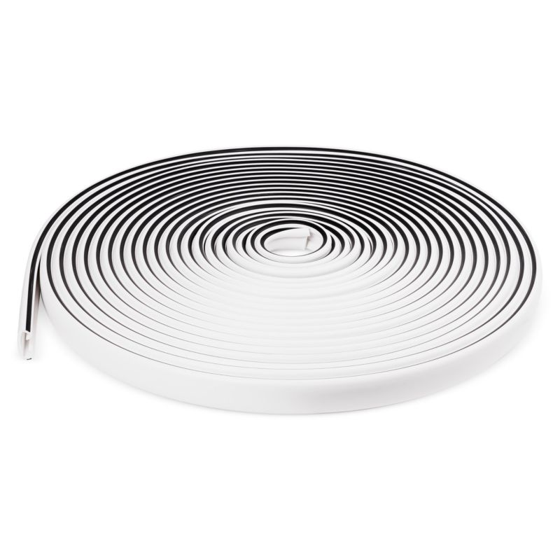 Poręcz schodowa PVC 40x8 mm QUEST, profil LUX antypoślizgowy, biało-czarny, 1 m, 1 szt.