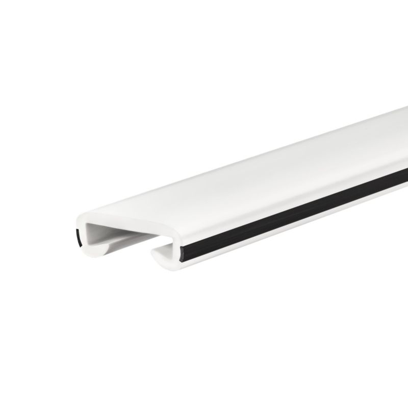 Poręcz schodowa PVC 40x8 mm QUEST, profil LUX antypoślizgowy, biało-czarny, 1 m, 1 szt.
