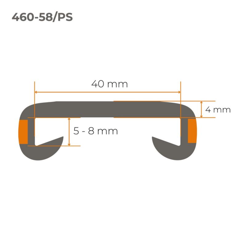 Poręcz schodowa PVC 40x8 mm QUEST, profil LUX antypoślizgowy, biało-czarny, 1 m, 1 szt.