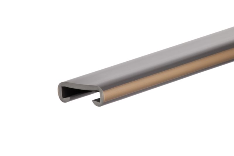 Poręcz schodowa PVC 40x8 mm QUEST, profil LUX antypoślizgowy, ciemnoszaro-mosiężny, 1 m, 1 szt.
