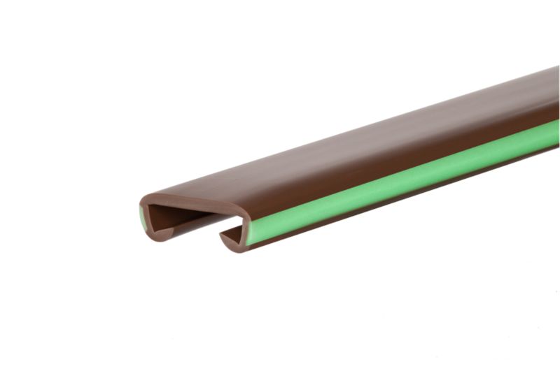Poręcz schodowa PVC 40x8 mm QUEST, profil LUX fluorescencyjny antypoślizgowy, brązowa, 1 m, 1 szt.