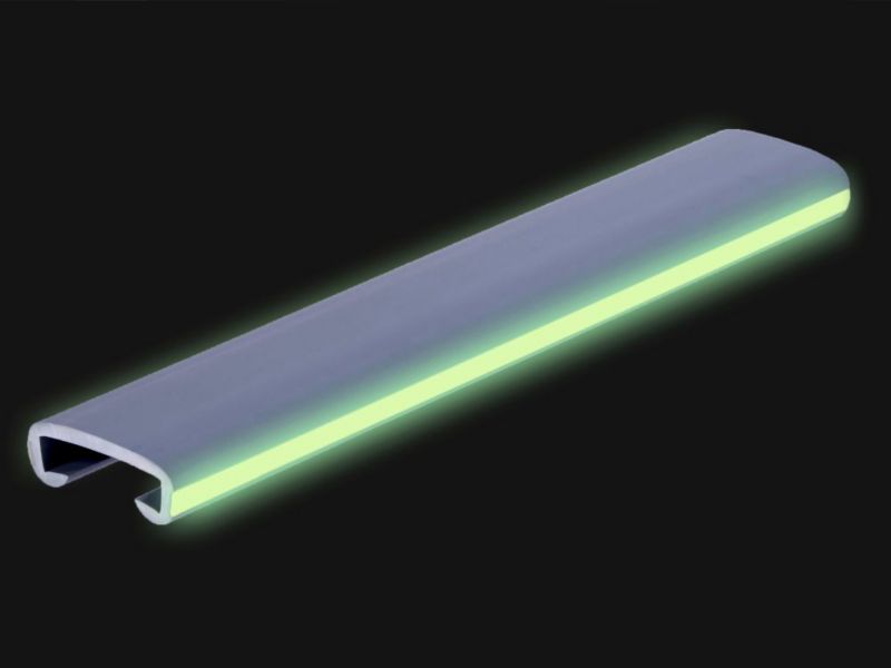 Poręcz schodowa PVC 40x8 mm QUEST, profil LUX fluorescencyjny antypoślizgowy, czarna, 1 m, 1 szt.