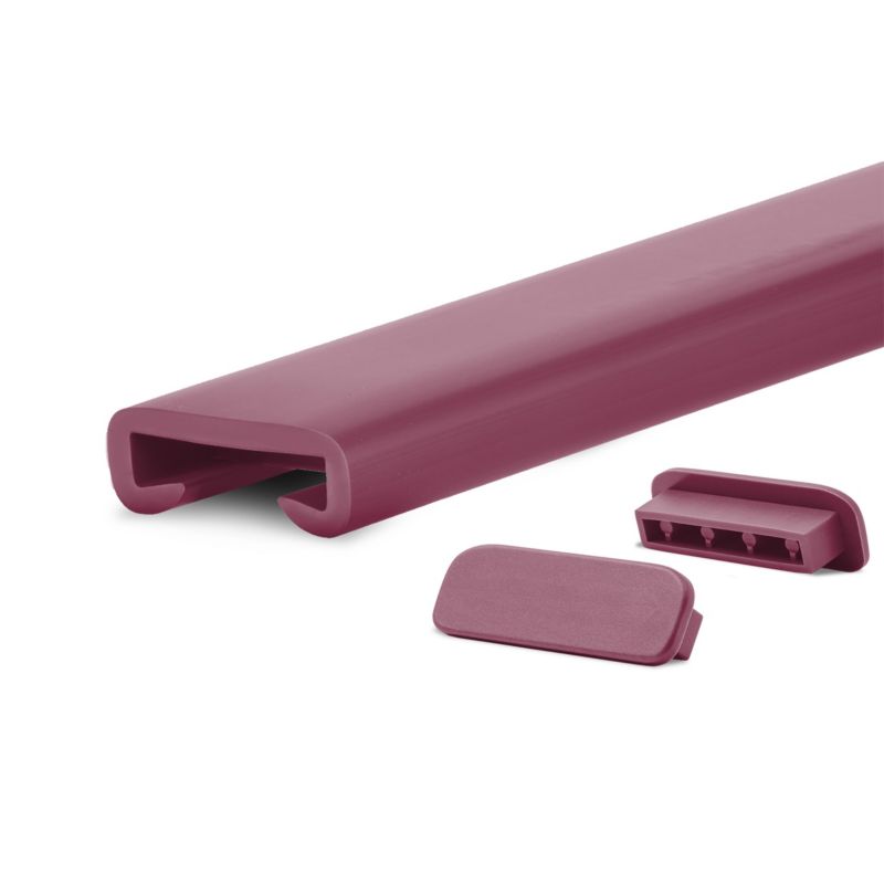 Poręcz schodowa PVC 40x8 mm QUEST, profil PREMIUM antypoślizgowy, bordowy, 1 m, 1 szt.