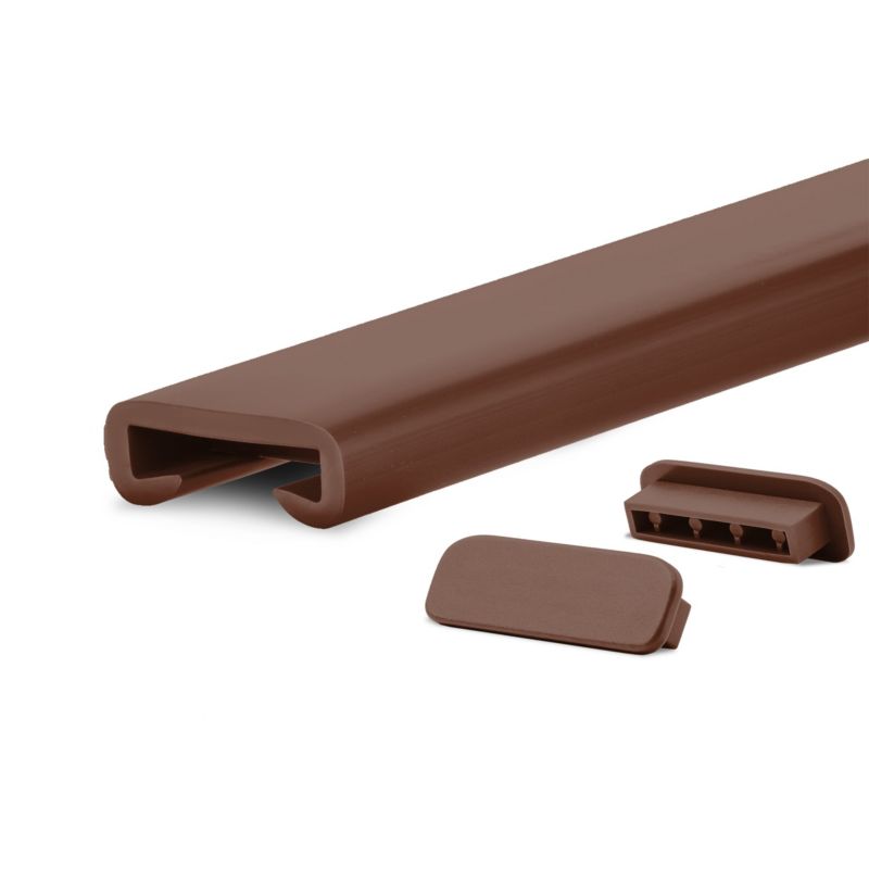Poręcz schodowa PVC 40x8 mm QUEST, profil PREMIUM antypoślizgowy, brązowy, 1 m, 1 szt.