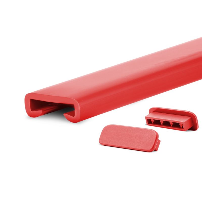 Poręcz schodowa PVC 40x8 mm QUEST, profil PREMIUM antypoślizgowy, czerwony, 1 m, 1 szt.
