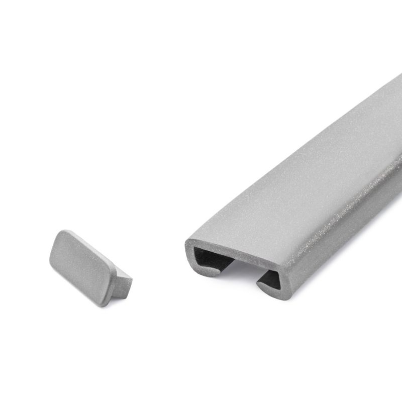 Poręcz schodowa PVC 40x8 mm QUEST, profil PREMIUM antypoślizgowy, srebrny, 1 m, 1 szt.