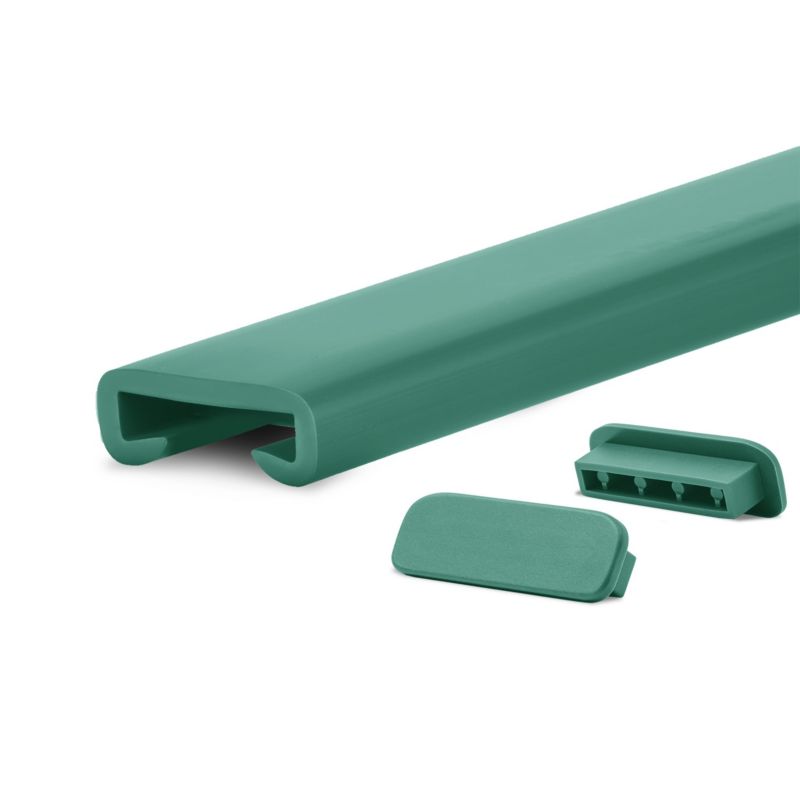 Poręcz schodowa PVC 40x8 mm QUEST, profil PREMIUM antypoślizgowy, zielony, 1 m, 1 szt.
