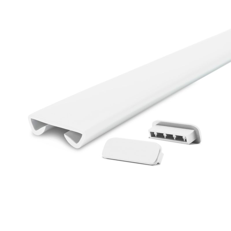 Poręcz schodowa PVC 40x8 mm QUEST, profil STANDARD antypoślizgowy, biały, 1 m, 1 szt.