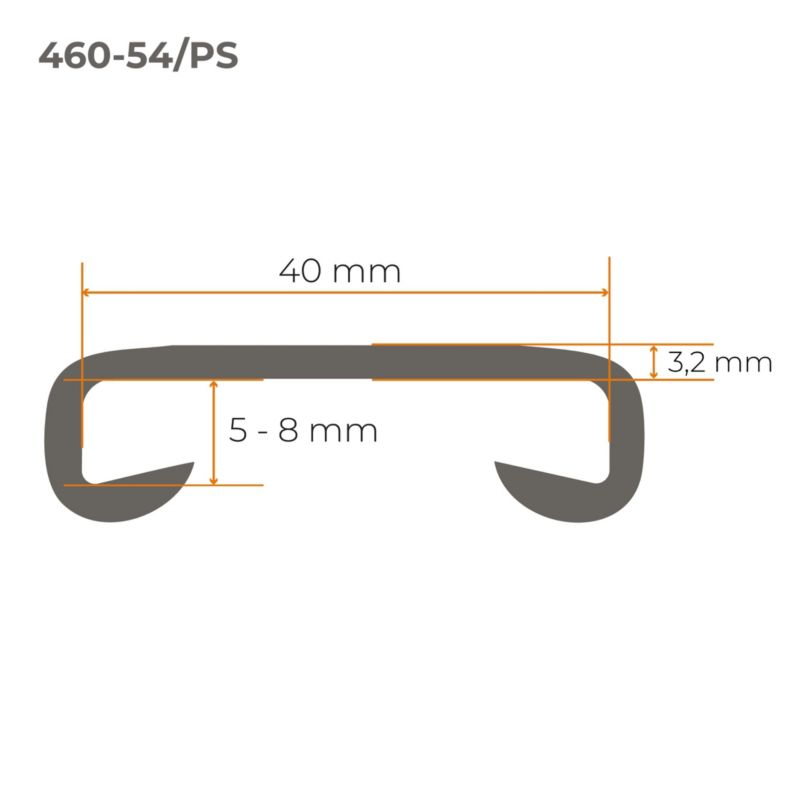 Poręcz schodowa PVC 40x8 mm QUEST, profil STANDARD antypoślizgowy, biały, 1 m, 1 szt.