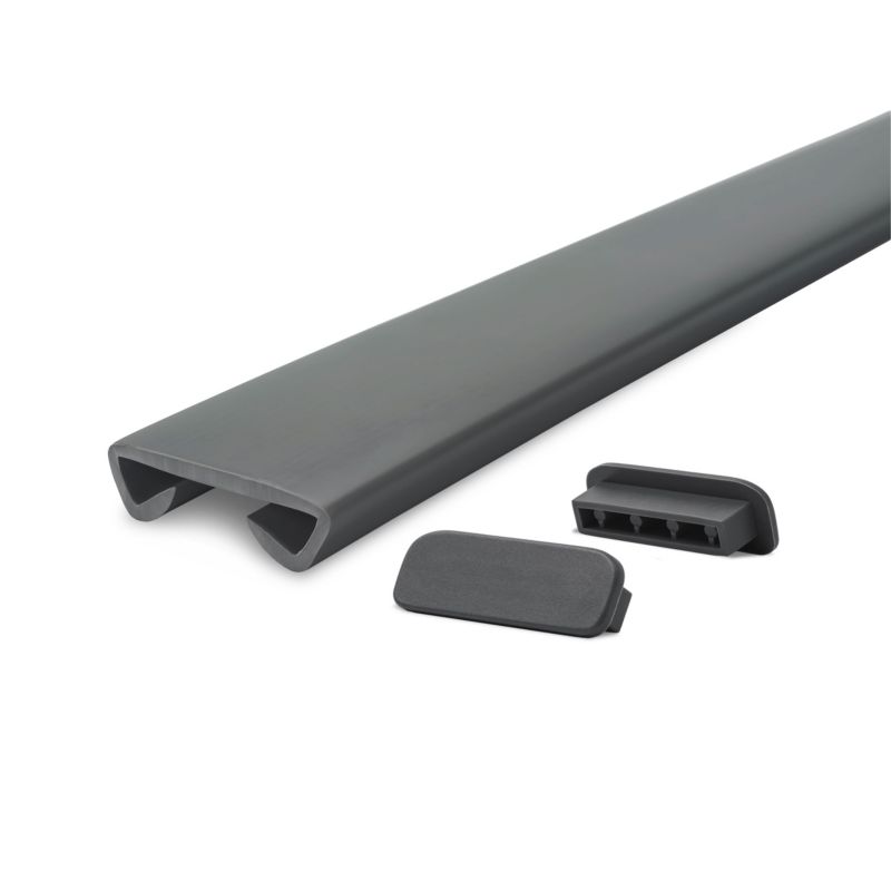 Poręcz schodowa PVC 40x8 mm QUEST, profil STANDARD antypoślizgowy, ciemnoszary, 25 m, 1 szt.