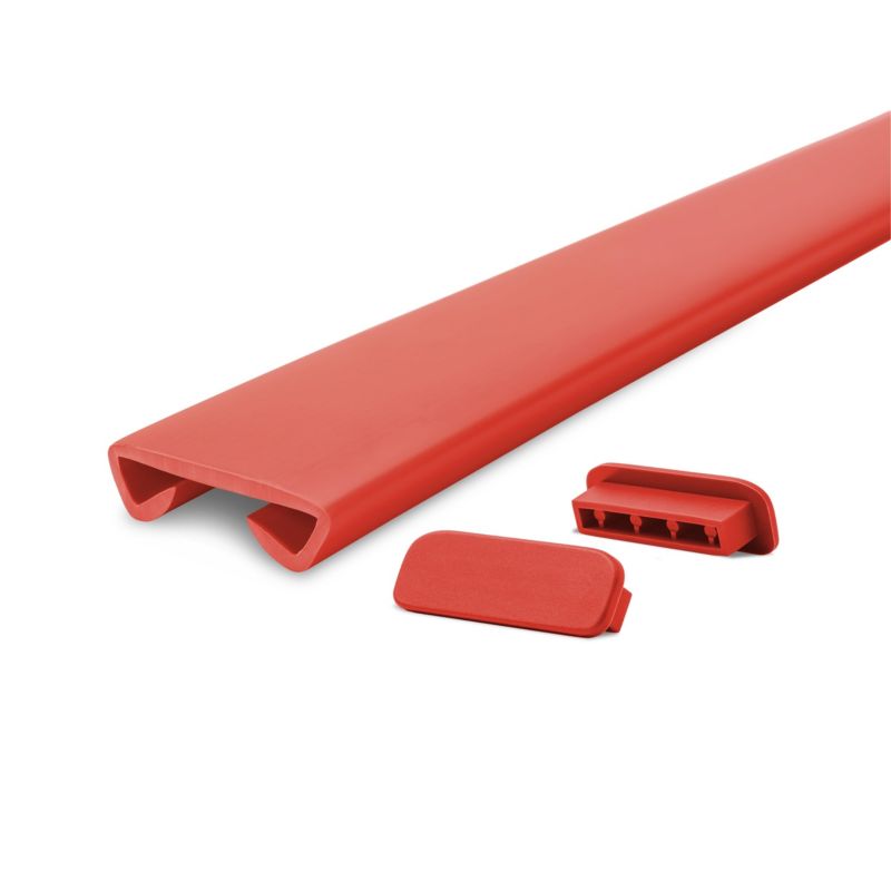 Poręcz schodowa PVC 40x8 mm QUEST, profil STANDARD antypoślizgowy, czerwony, 1 m, 1 szt.