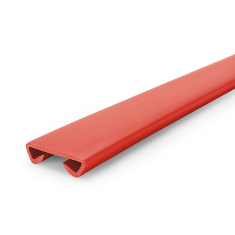 Poręcz schodowa PVC 40x8 mm QUEST, profil STANDARD antypoślizgowy, czerwony, 25 m, 1 szt.
