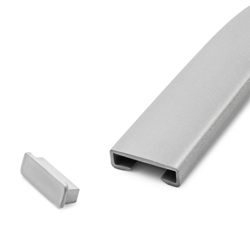 Poręcz schodowa PVC 40x8 mm QUEST, profil STANDARD antypoślizgowy, srebrny, 1 m, 1 szt.