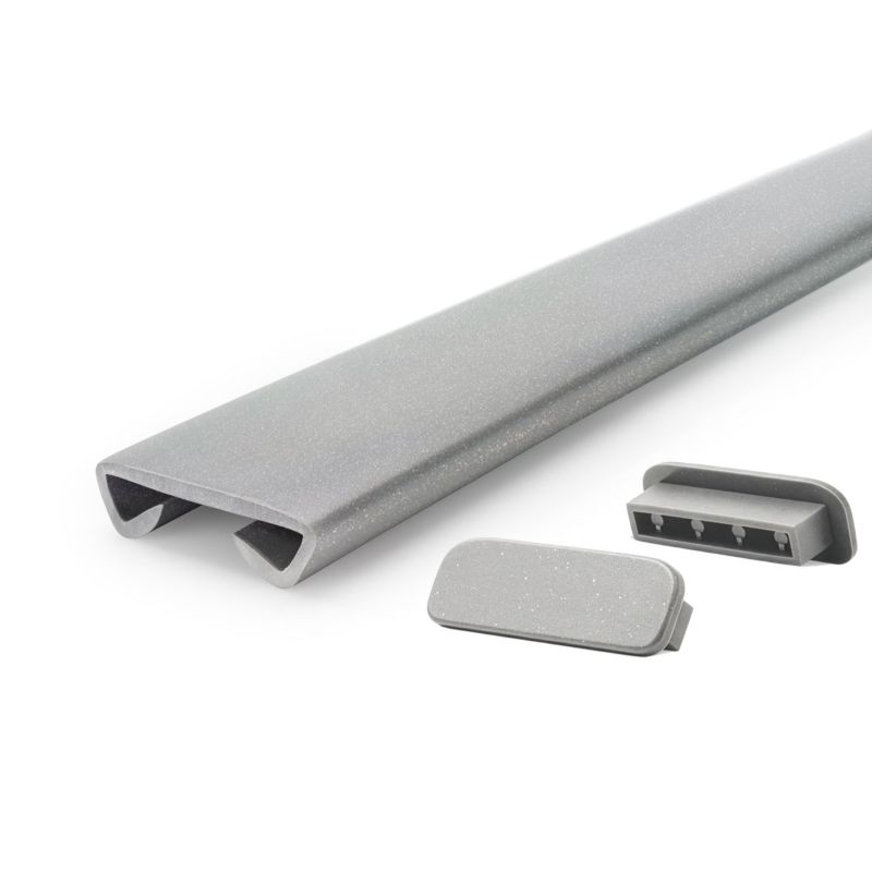 Poręcz schodowa PVC 40x8 mm QUEST, profil STANDARD antypoślizgowy, szary, 25 m, 1 szt.
