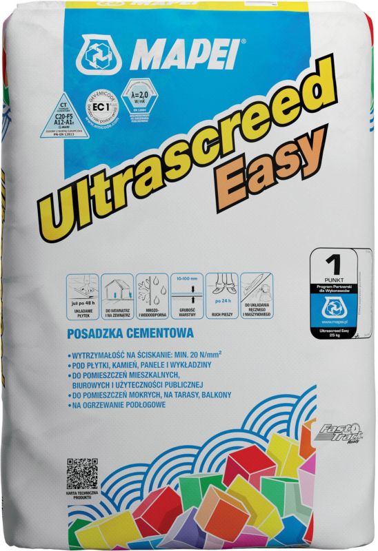 Posadzka cementowa Mapei Ultrascreed Easy 25 kg