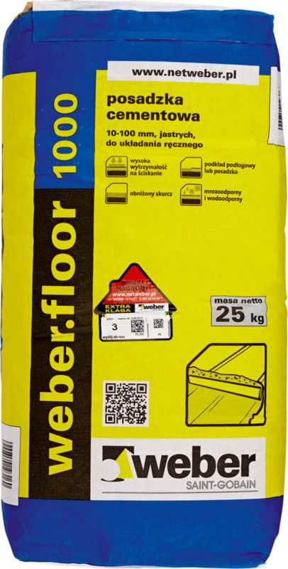 Posadzka cementowa Weber Saint-Gobain Floor 1000 25 kg