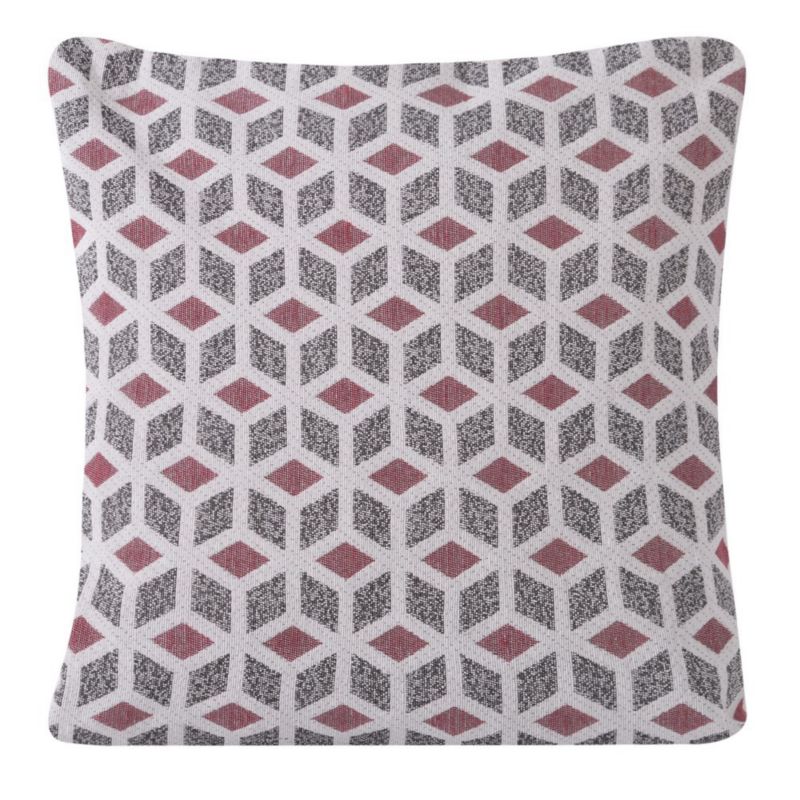 Poszewka dekoracyjna Eurofirany 45 x 45 cm czerwona i czarna Dimo geometria 1 szt.