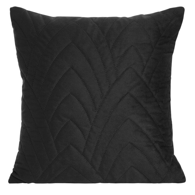 Poszewka dekoracyjna welurowa Eurofirany 40 x 40 cm czarna Luiz 6 pikowana w fantazyjny 1 szt.