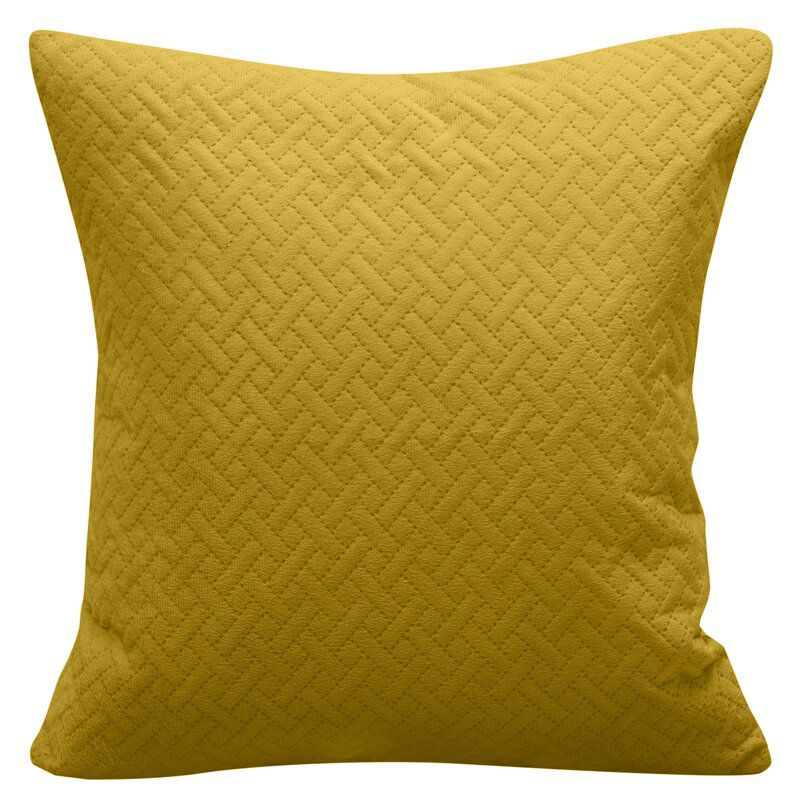 Poszewka dekoracyjna welurowa Eurofirany 40 x 40 cm musztardowa Luiz 5 pikowana w cegiełkę 1 szt.
