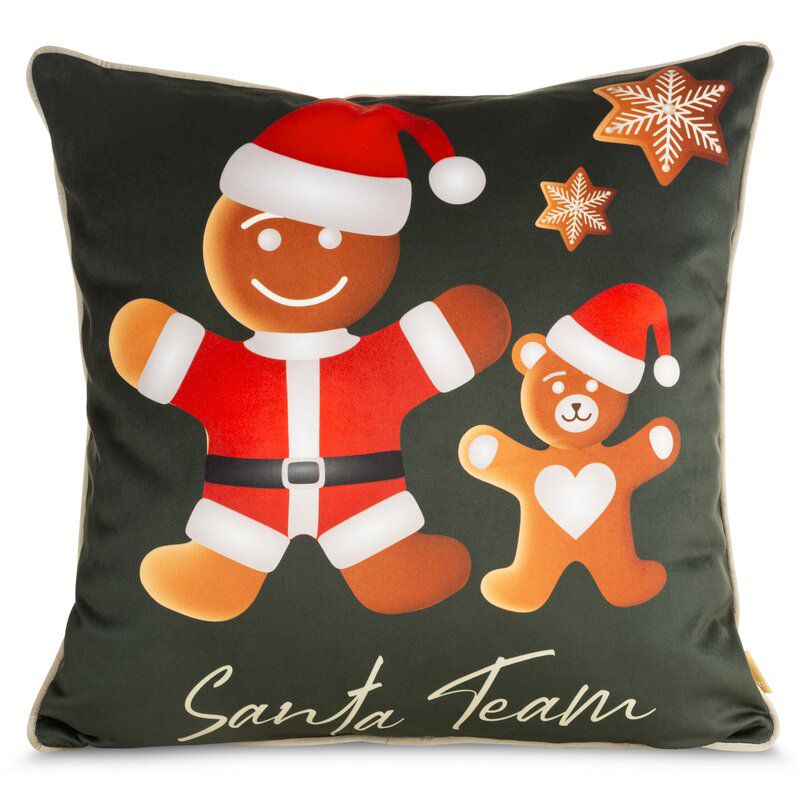 Poszewka dekoracyjna świąteczna Eurofirany 60 x 60 cm zielona Ginger 03 ciastka PŚ 23 1 szt.