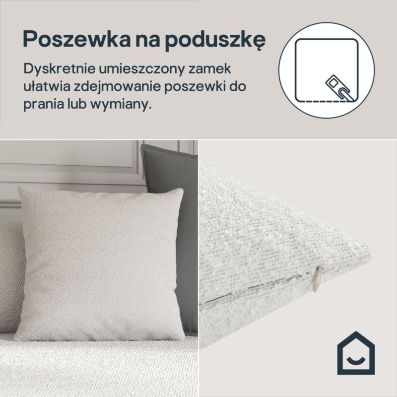 Poszewka GoodHome Bouclette 45 x 45 biała