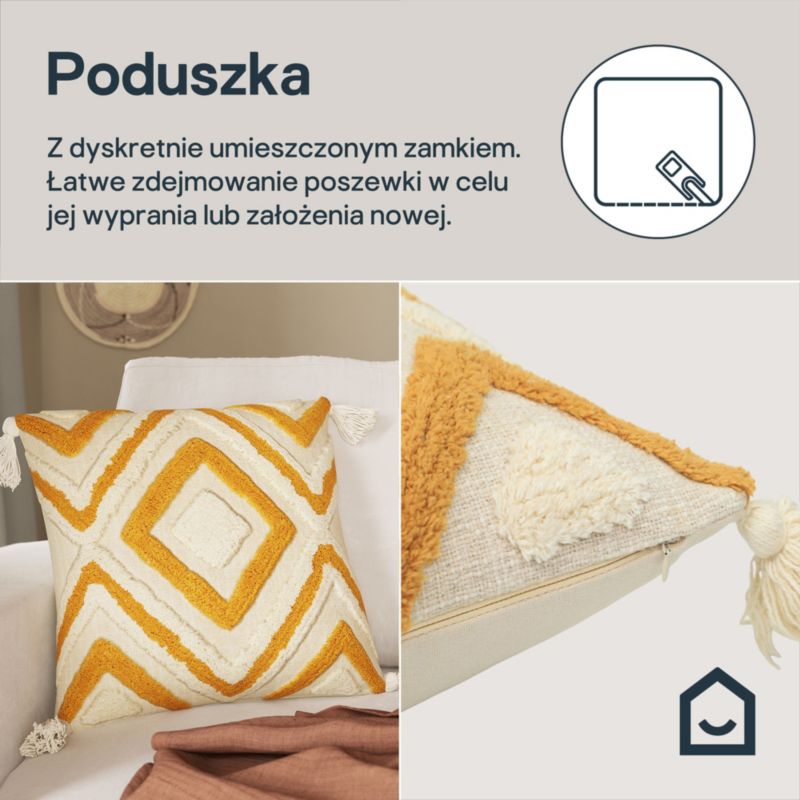 Poszewka GoodHome Diamond 45 x 45 cm toffi