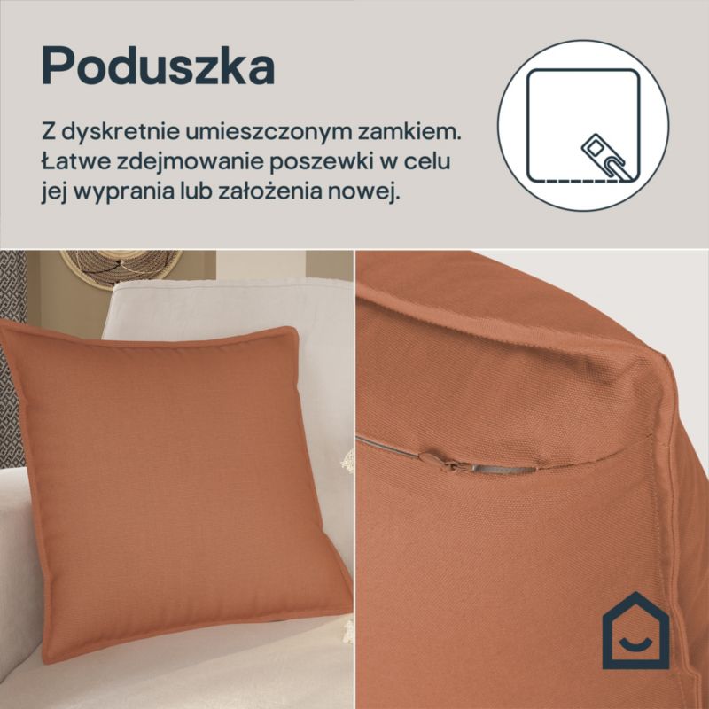 Poszewka GoodHome Hiva 45 x 45 cm terakota
