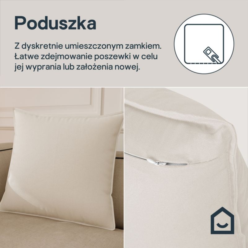 Poszewka GoodHome Hiva 60 x 60 cm bawełniana jasno beżowa