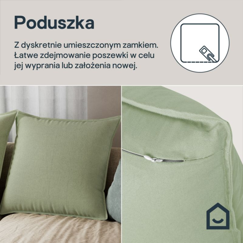 Poszewka GoodHome Hiva bawełniana 60 x 60 cm szławiowa