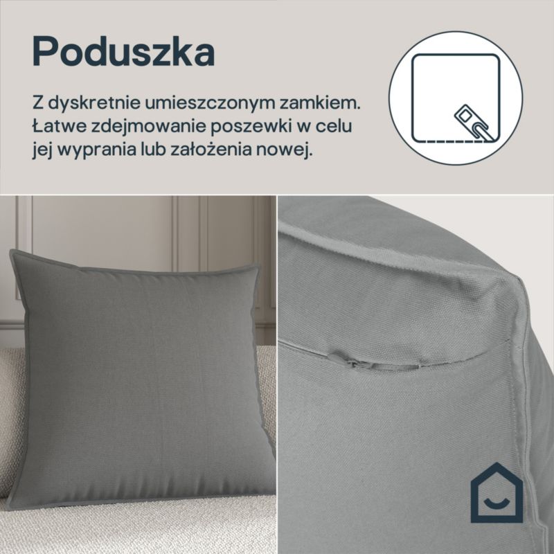 Poszewka GoodHome Hiva bawełniana 60 x 60 szara