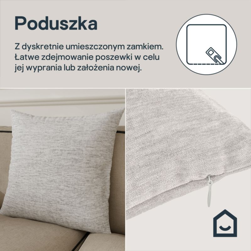 Poszewka GoodHome Isti 45 x 45 cm beżowa