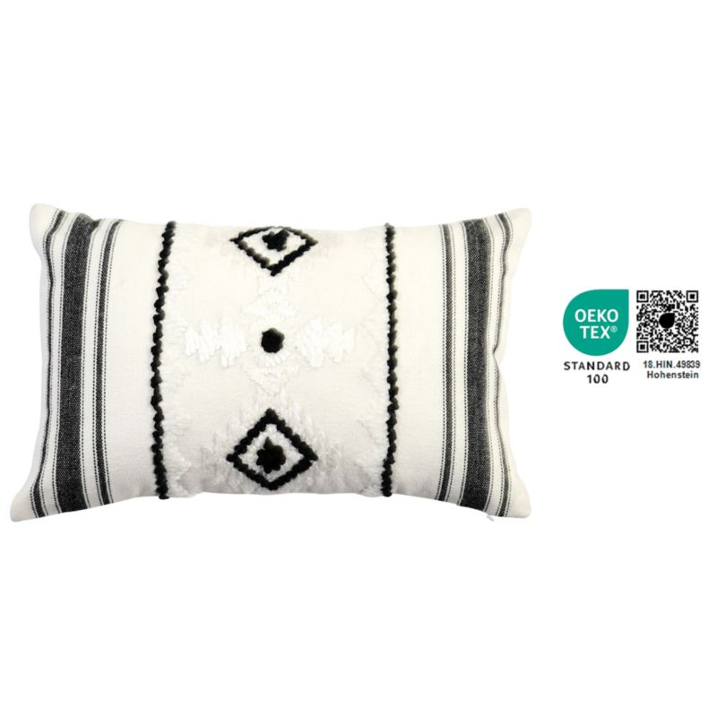 Poszewka GoodHome Navajo 30 x 50 cm kremowo-czarna