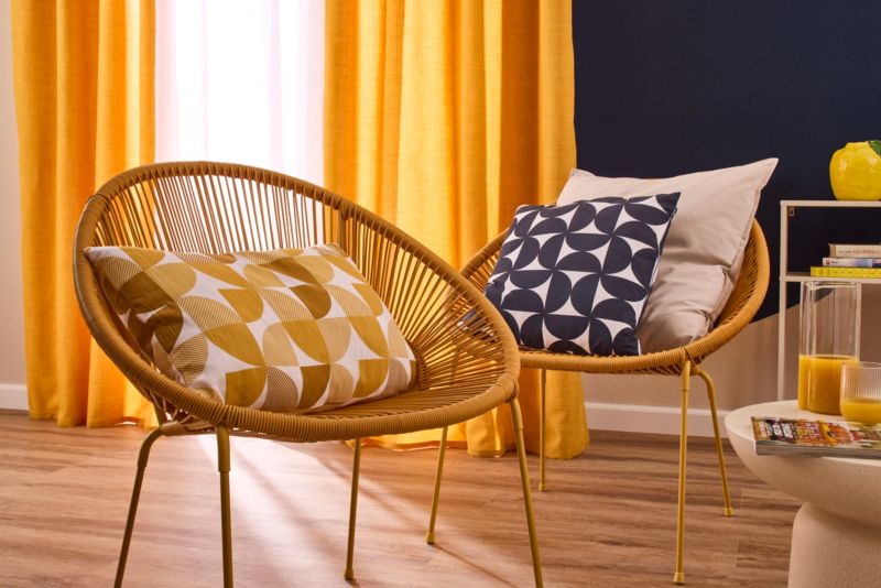 Poszewka GoodHome wzór 40 x 60 cm bawełniana orcha