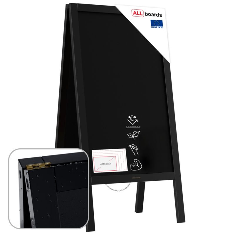 Potykacz stojak kredowy wodoodporny ALLboards 100x50 cm rama czarna 1 szt.