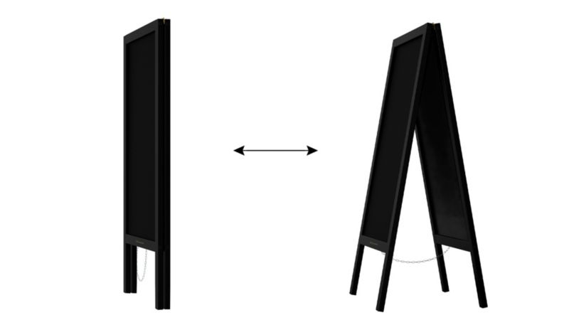 Potykacz stojak kredowy wodoodporny ALLboards 100x50 cm rama czarna 1 szt.