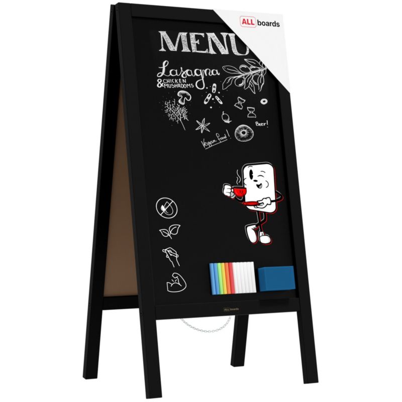 Potykacz stojak reklamowy kredowy 100x50 cm ALLboards rama czarna 1 szt.
