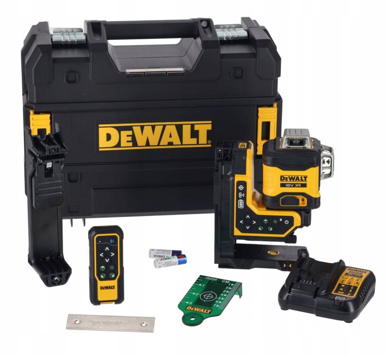Poziomica laserowa DeWalt 3 wiązki 360 stopni zielona samopoziomująca IP54 DCLE34035D1 1 szt.